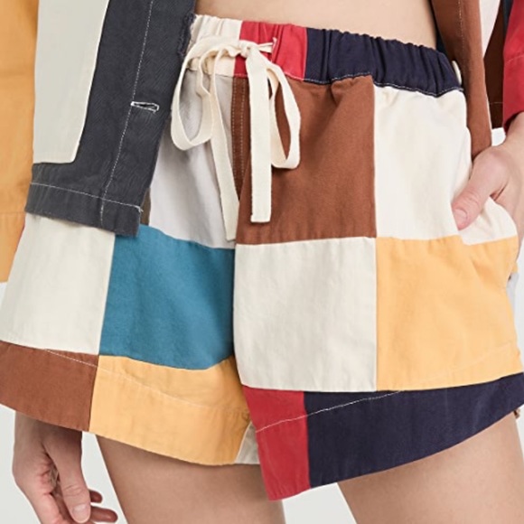 THE GREAT. Pants - The Great. Bonfire Pull-On Shorts Multicolor Patchwork 1 / Small